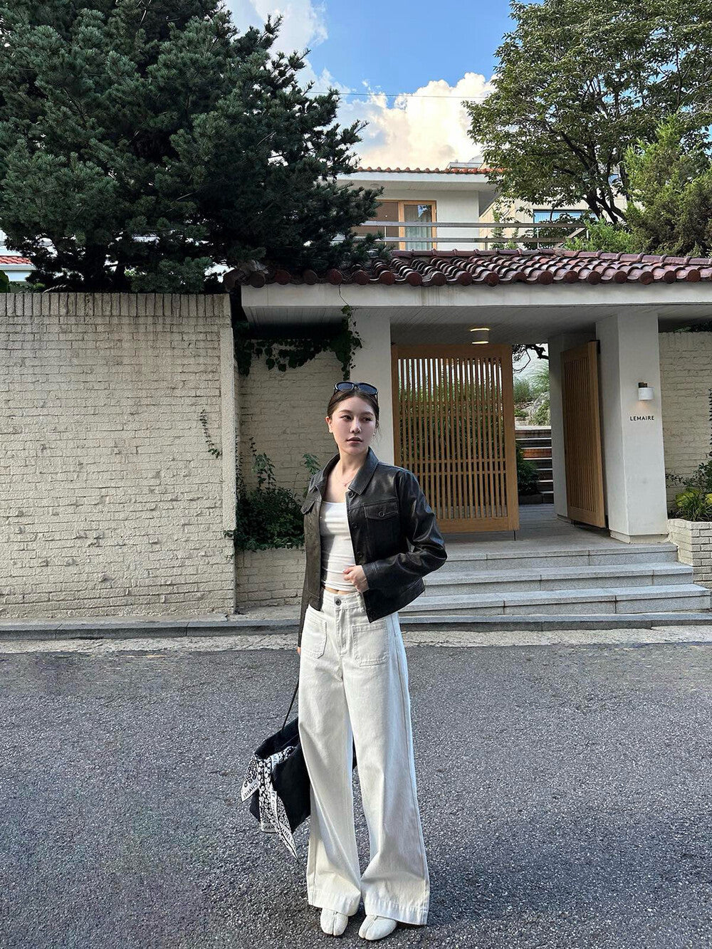 寬鬆直筒闊腿牛仔褲