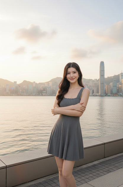 簡約針織背心裙