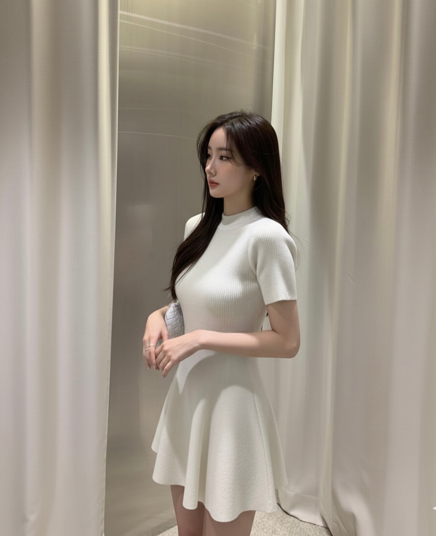 Minimalist Mock Neck Knit Dress