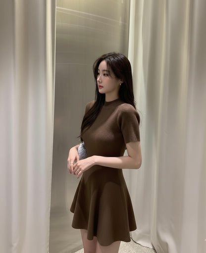 Minimalist Mock Neck Knit Dress