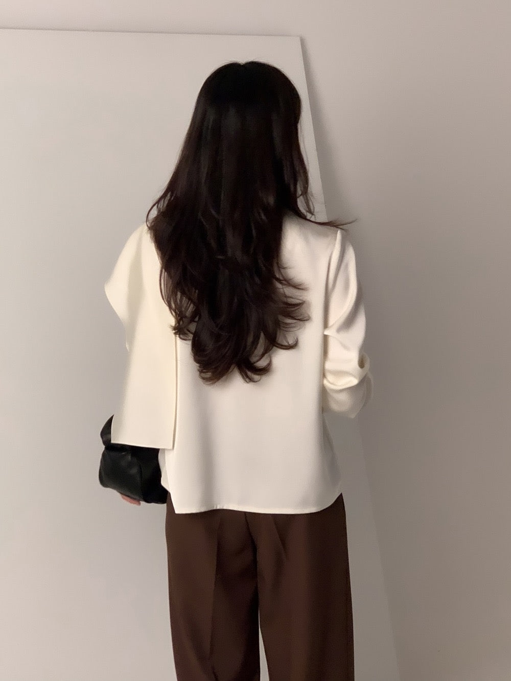 Elegant Draped Long Sleeve Shirt