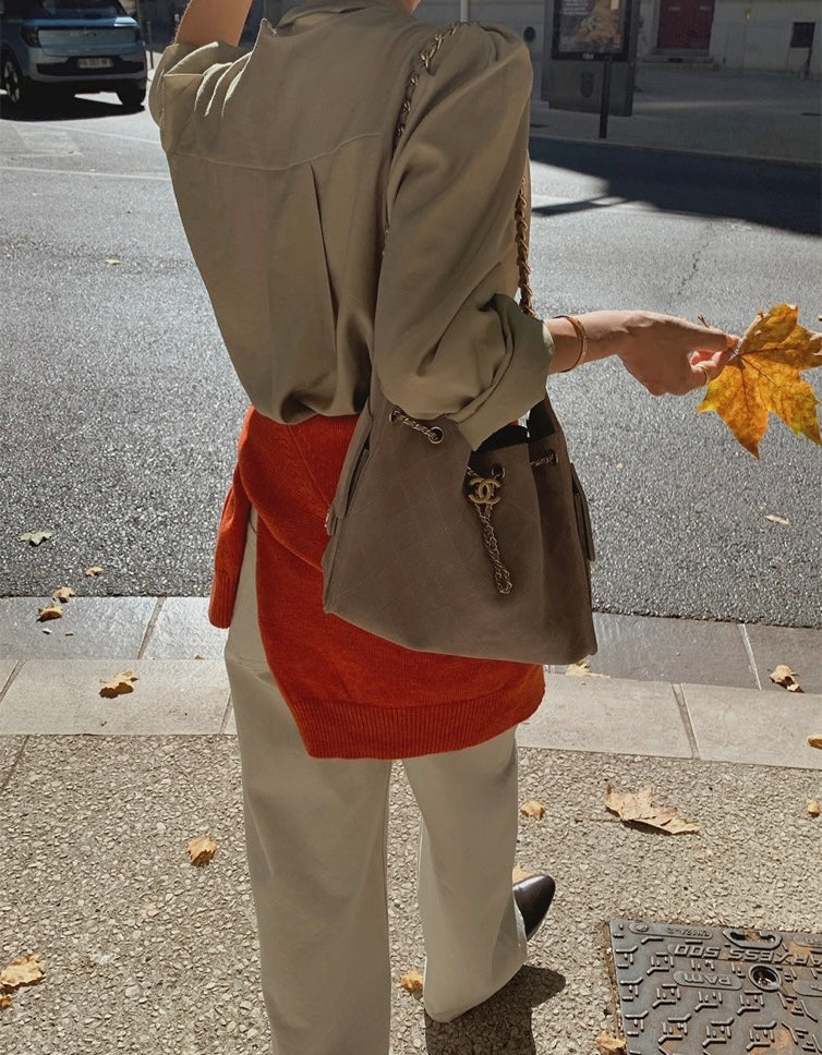 Long Sleeve Blouse with Ribbon Lace Trim
