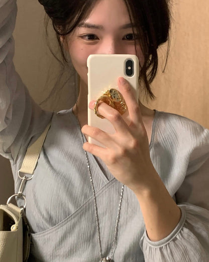 French-style camisole + lace hem outerwear set