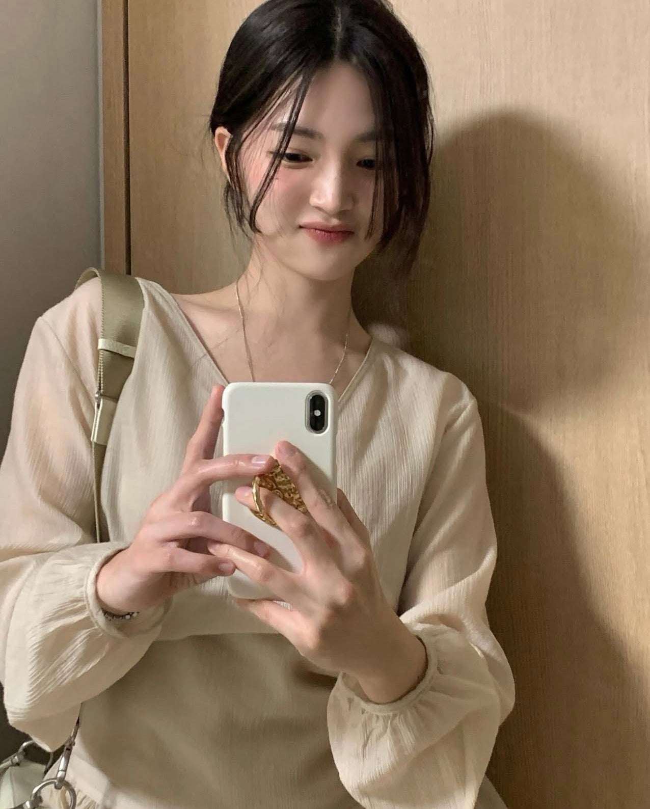 French-style camisole + lace hem outerwear set