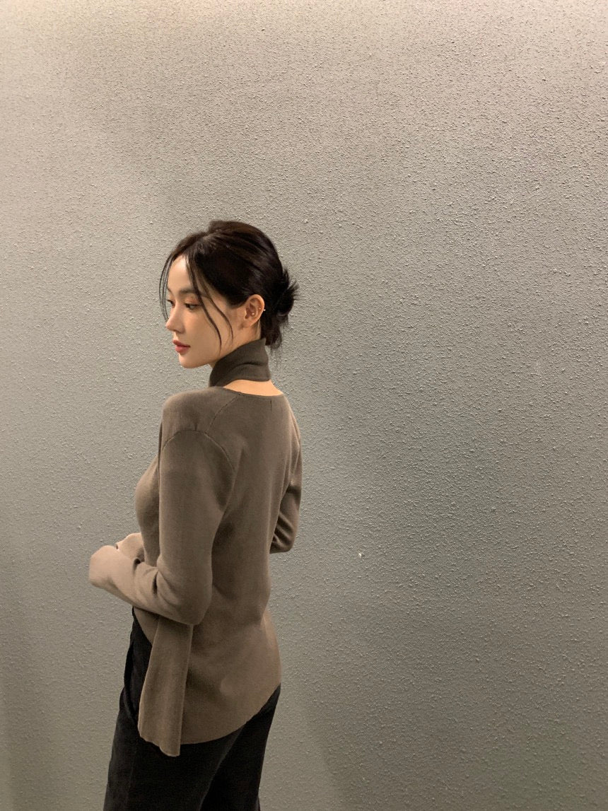 拼接假兩件針織top