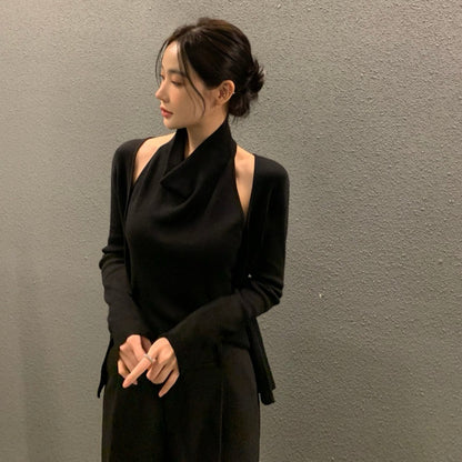 拼接假兩件針織top