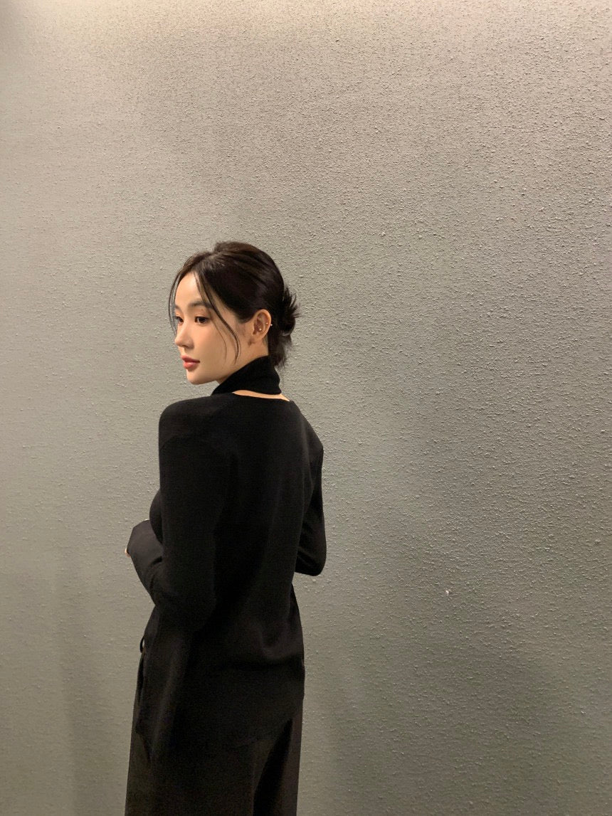 拼接假兩件針織top