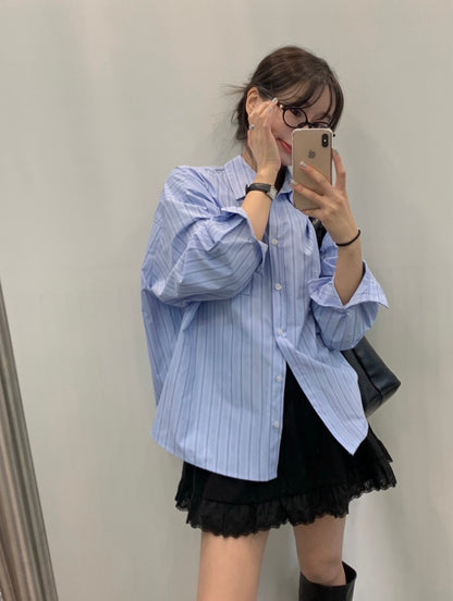 Korean-style striped shirt