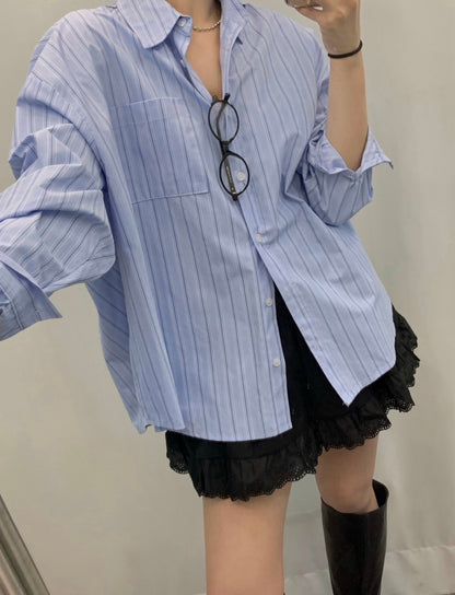 Korean-style striped shirt