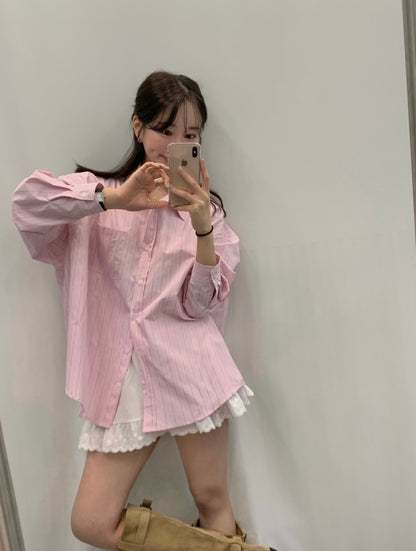 Korean-style striped shirt