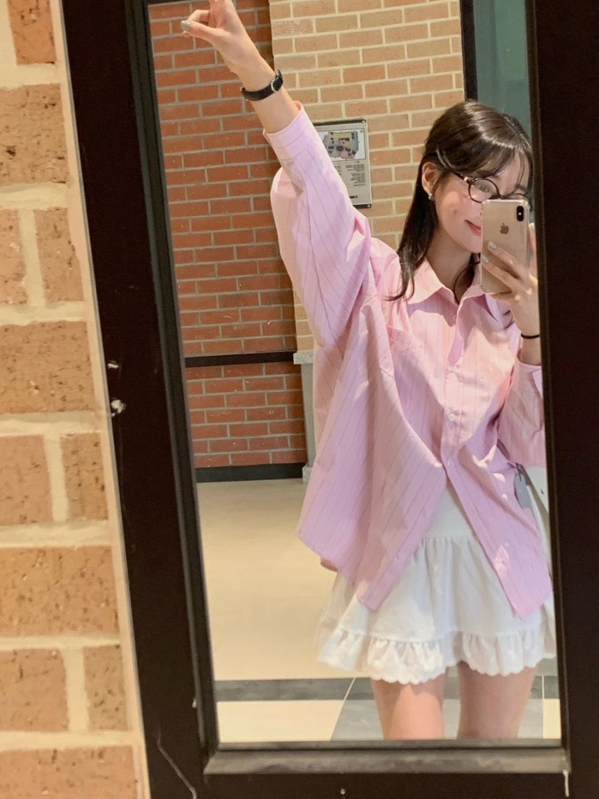 Korean-style striped shirt