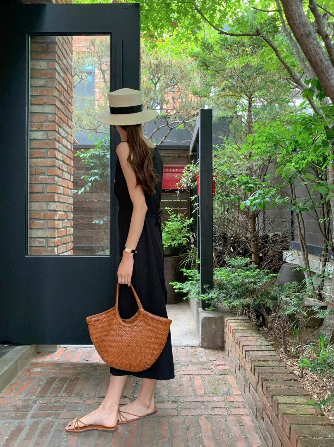 Single-breasted Suspender Dress