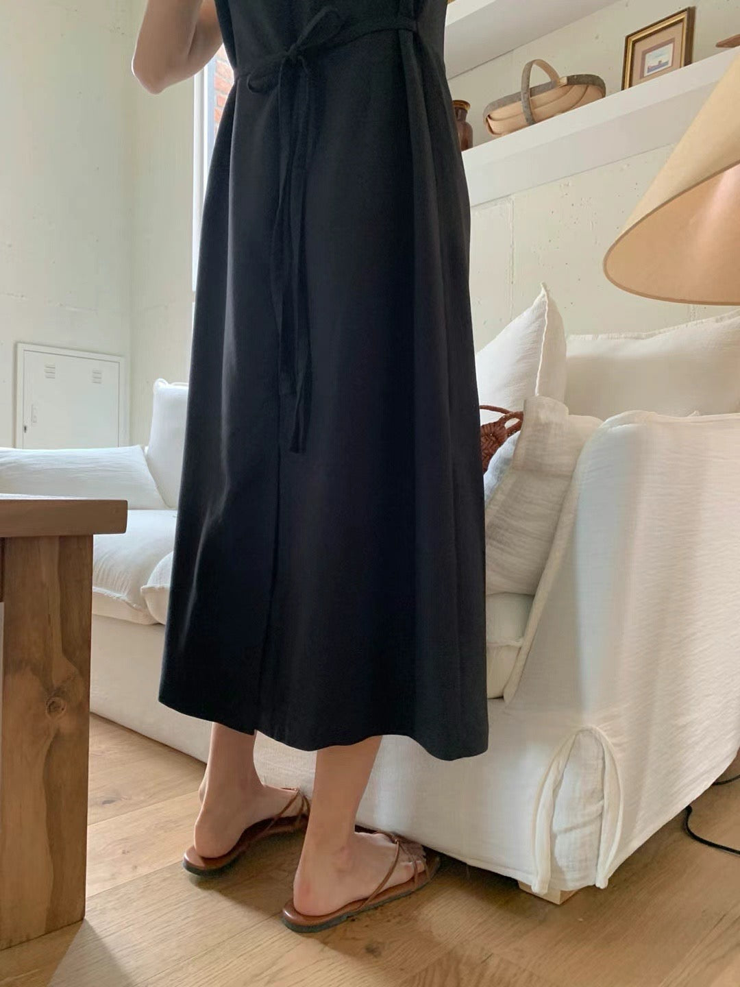 Single-breasted Suspender Dress