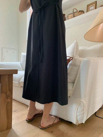 Single-breasted Suspender Dress