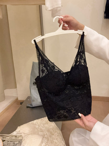 法式連pad蕾絲吊帶