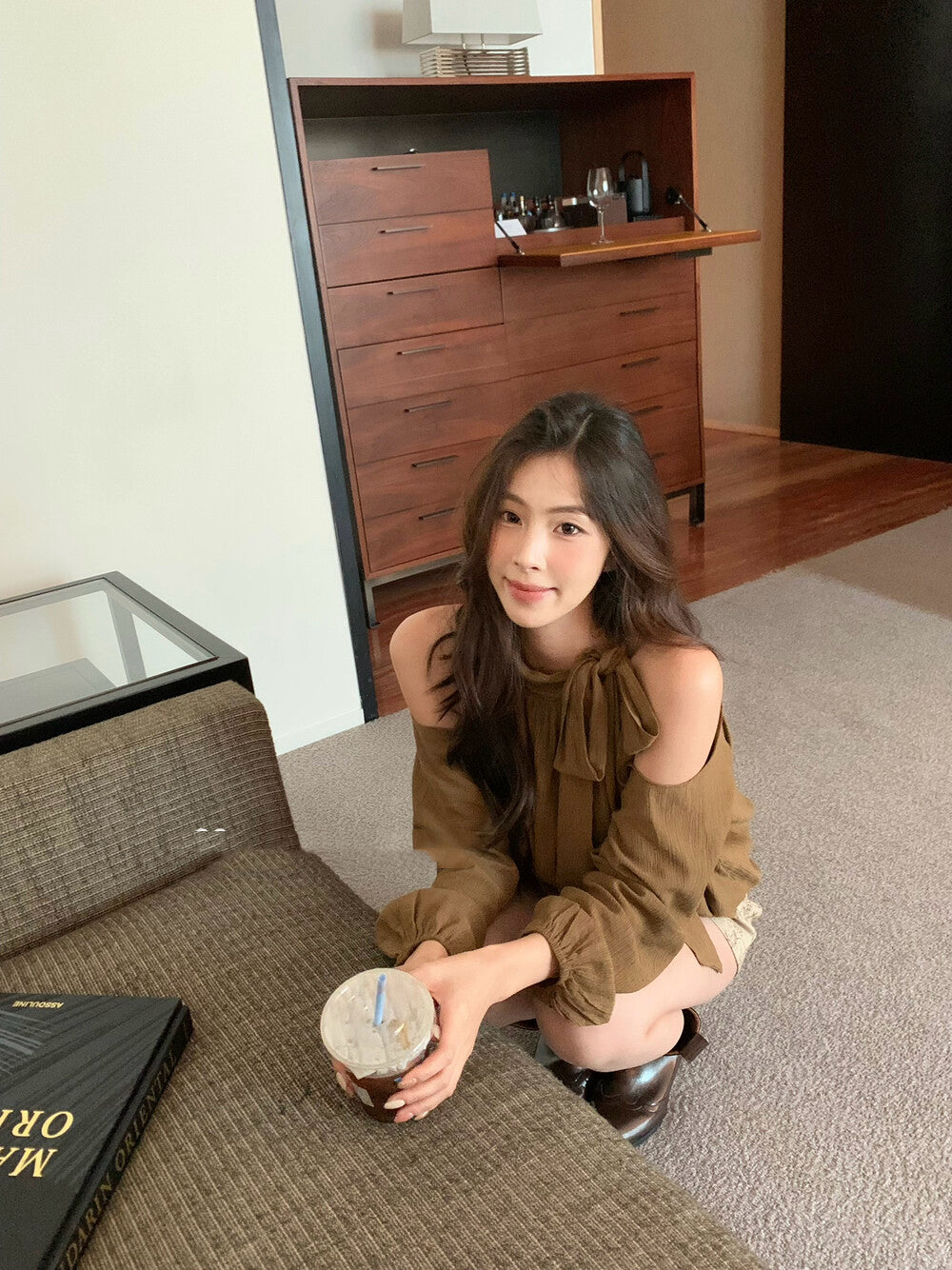 Elegant Off-Shoulder Blouse with Bow Detail