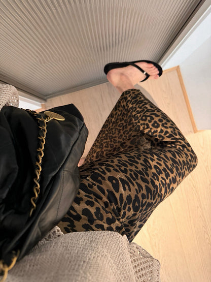 Leopard Print Slimming A-Line Skirt