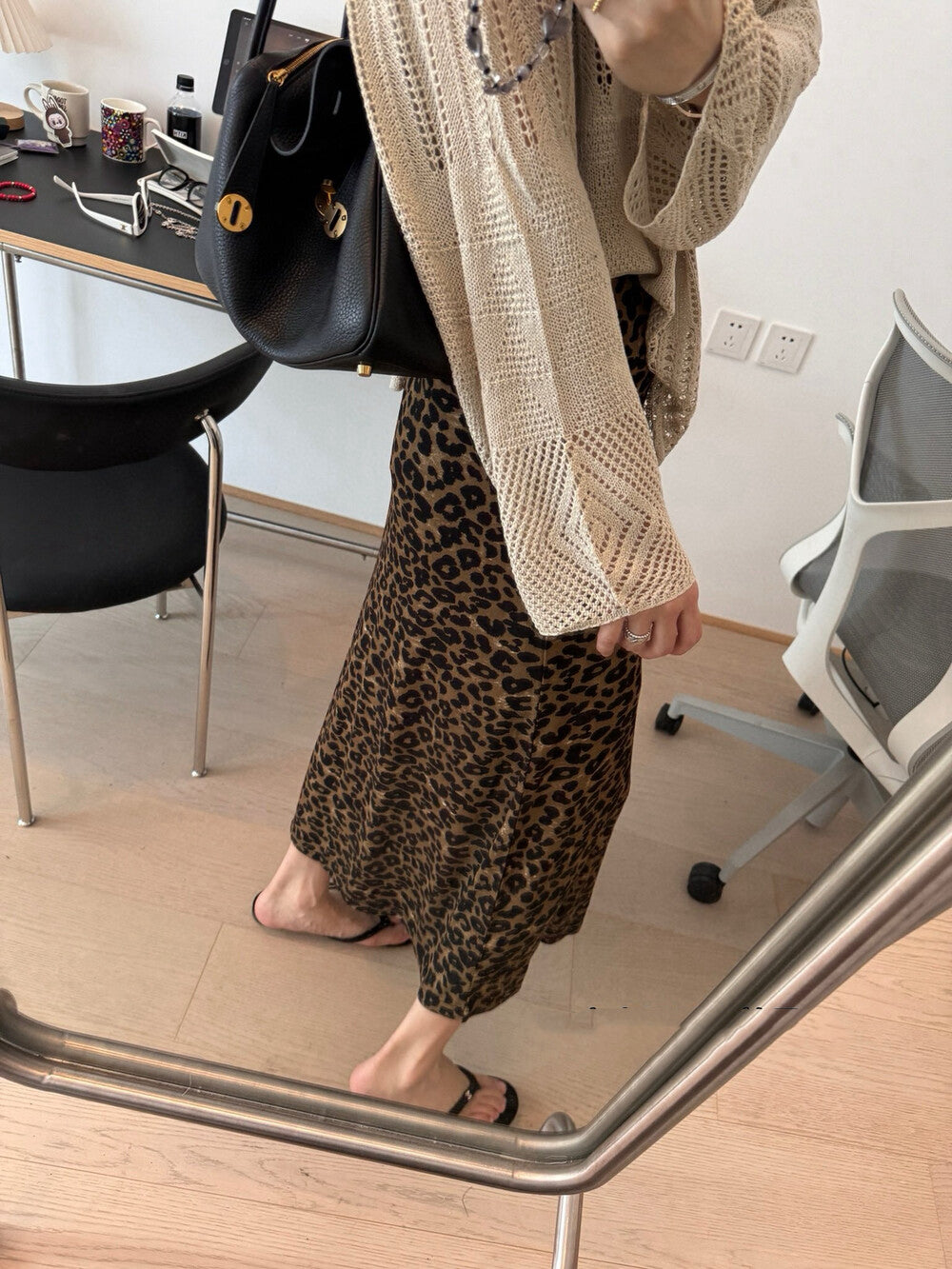 Leopard Print Slimming A-Line Skirt