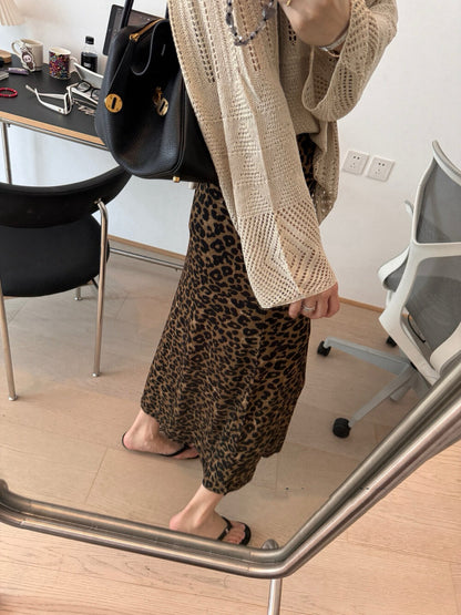 Leopard Print Slimming A-Line Skirt