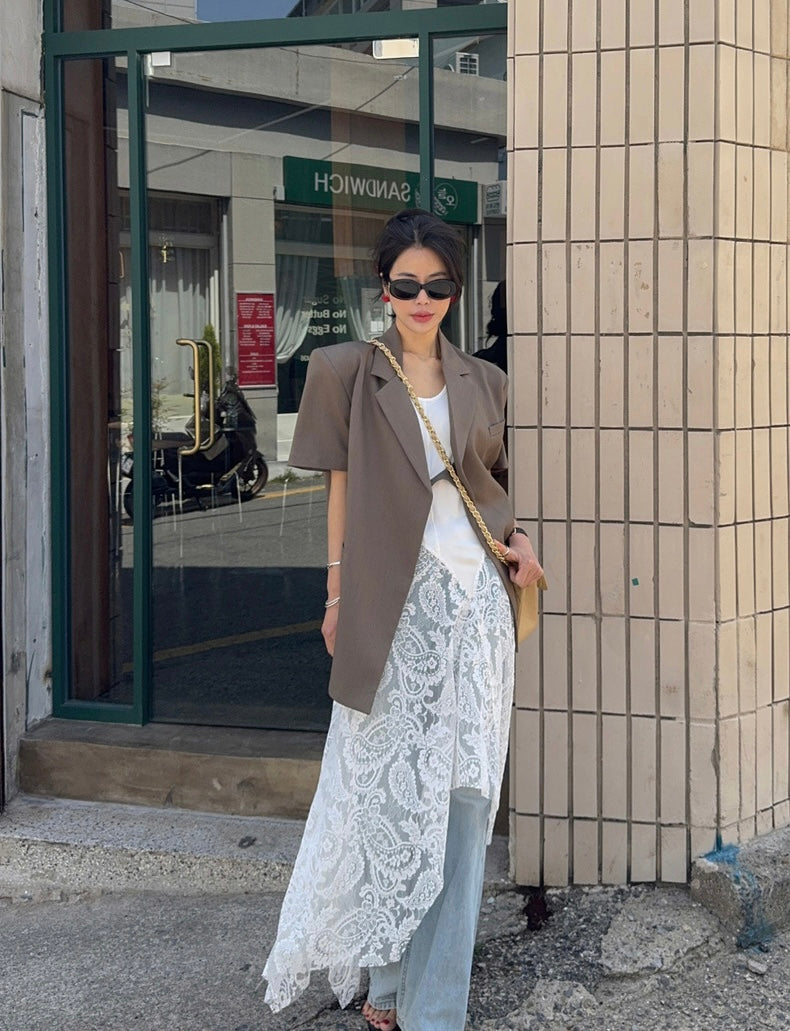 Irregular Patchwork Lace Tank Dress