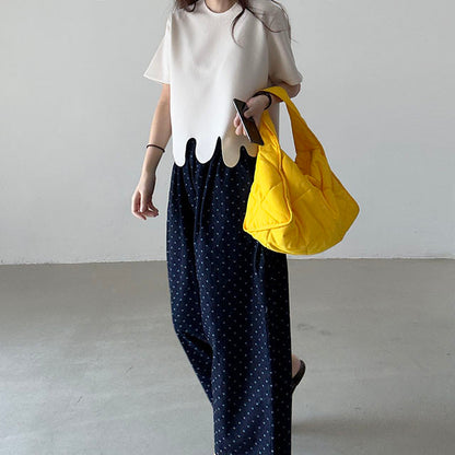 Irregular Wave Pattern Loose Short Sleeve