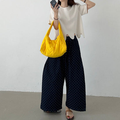 Irregular Wave Pattern Loose Short Sleeve