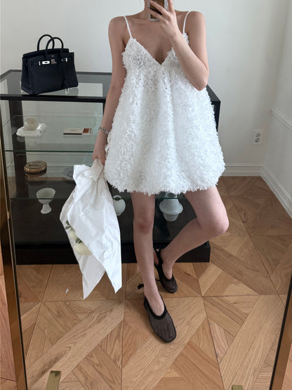 Heavy Embroidered Jacquard Suspender Dress