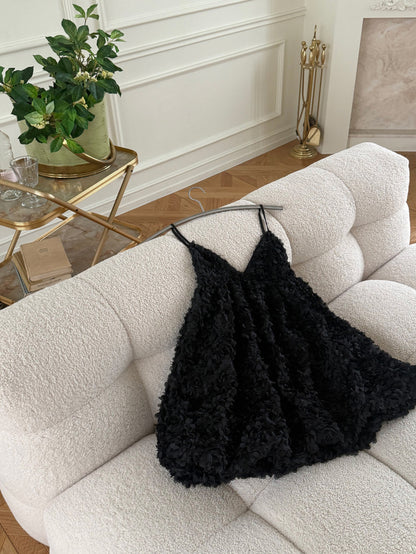 Heavy Embroidered Jacquard Suspender Dress