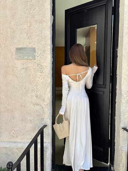 Backless Deep V-Neck Tie-Up Dress