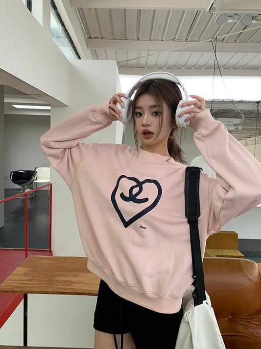 愛心印花衛衣