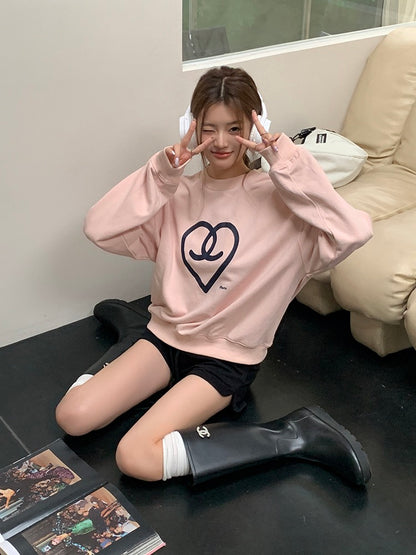 愛心印花衛衣