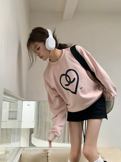 愛心印花衛衣