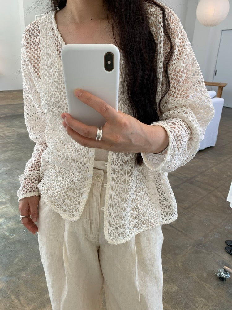 鏤空鉤花外套