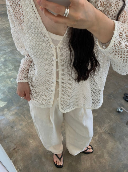 鏤空鉤花外套