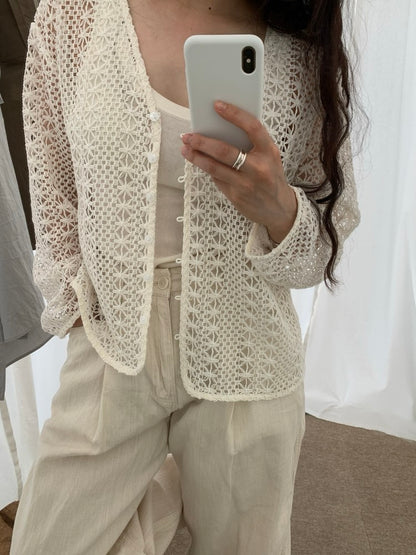鏤空鉤花外套