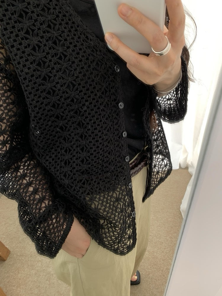 鏤空鉤花外套