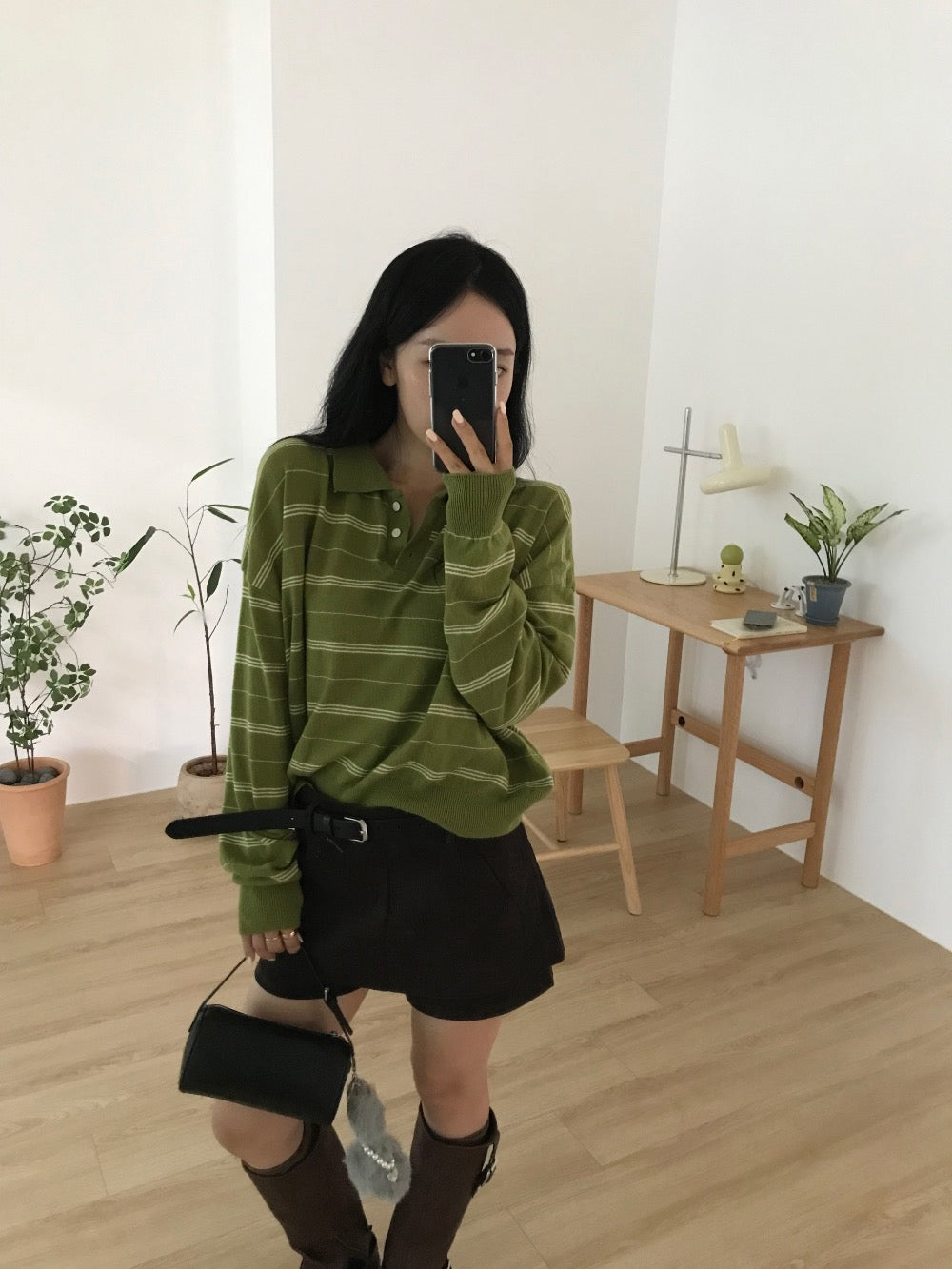 Retro Relaxed Loose Striped Knit Top