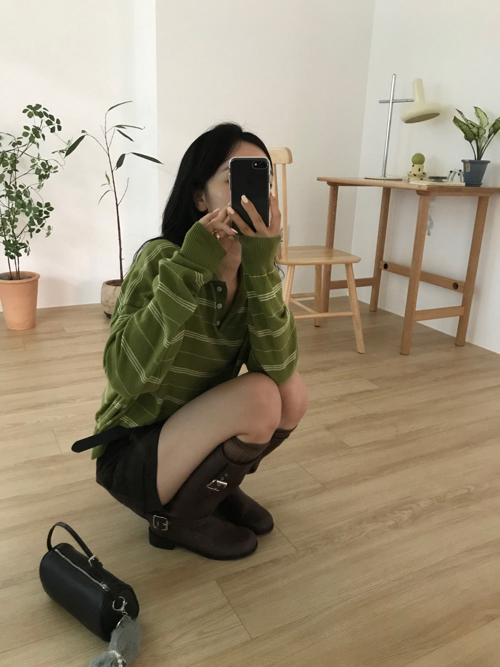 Retro Relaxed Loose Striped Knit Top