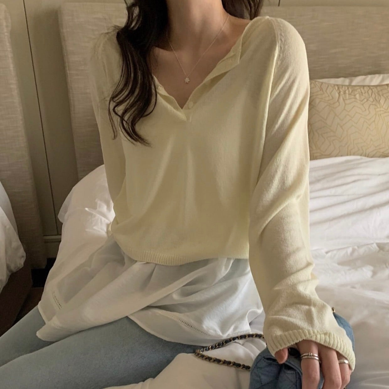 Sweet and Simple Solid Color Knit Sweater