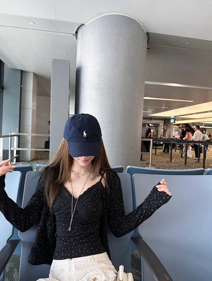 Sweet Vintage Floral Strap Dress + Slimming Cardigan Set