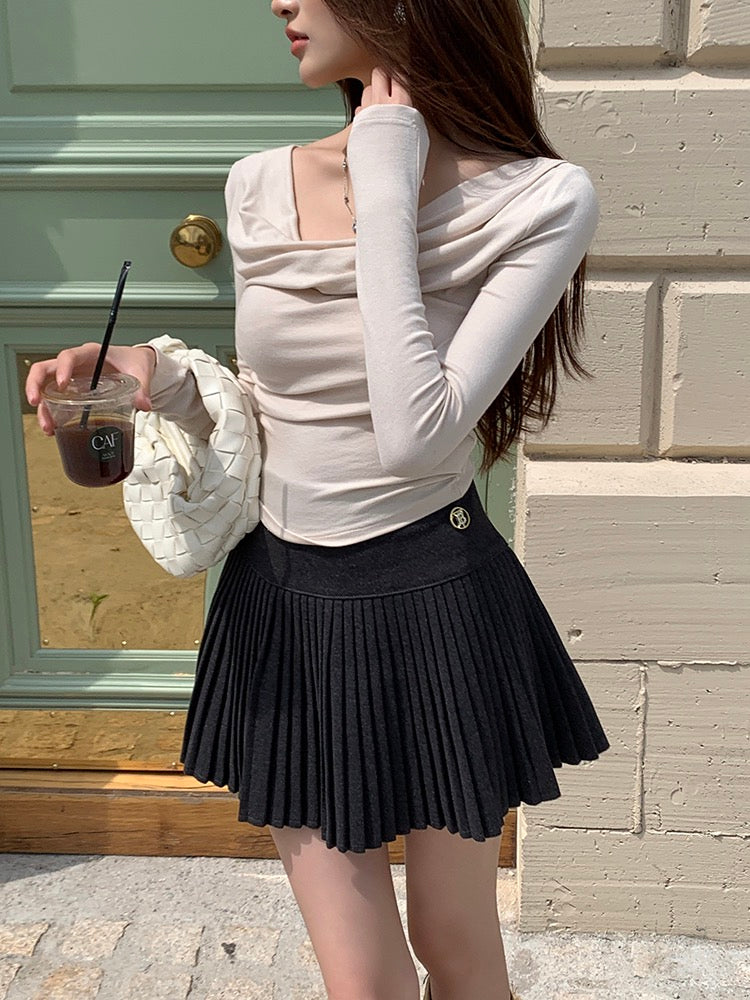 高腰百搭風琴百褶裙