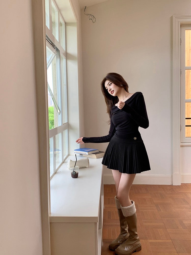 高腰百搭風琴百褶裙