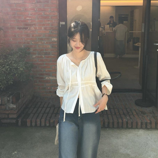 Single-Breasted Jacquard Shirt with Tie