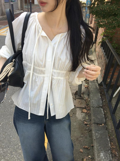 單排扣飄帶提花恤衫