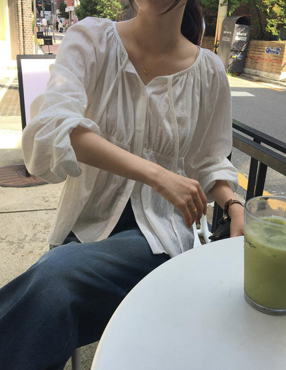 單排扣飄帶提花恤衫
