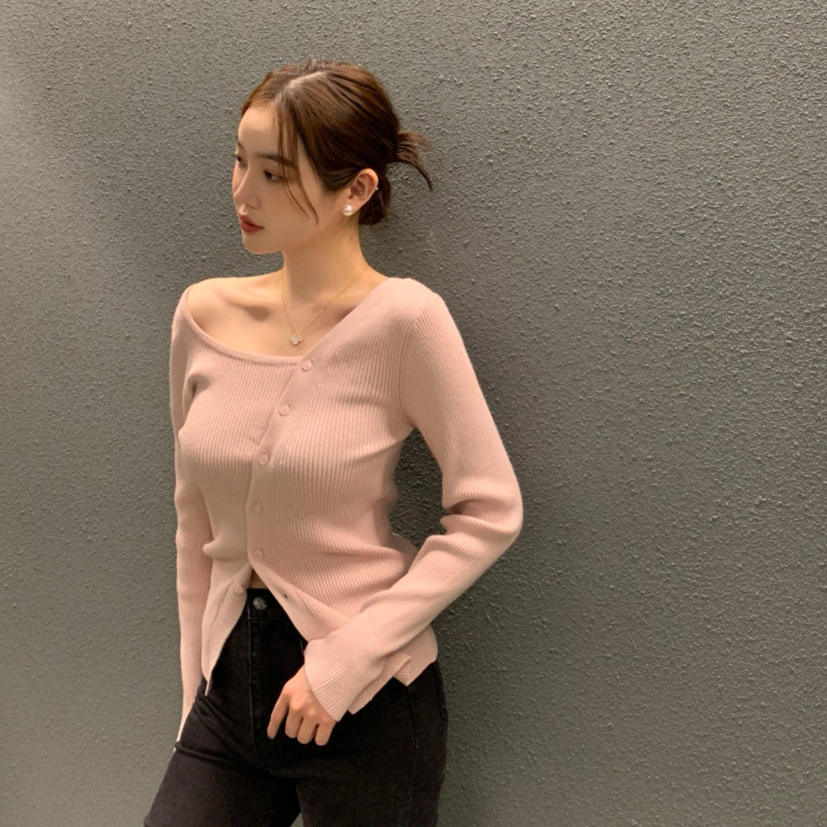 Design-Savvy Off-Shoulder Knit Top