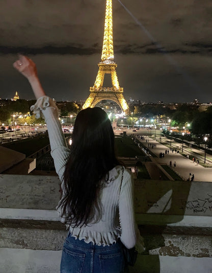 V領荷葉邊針織top