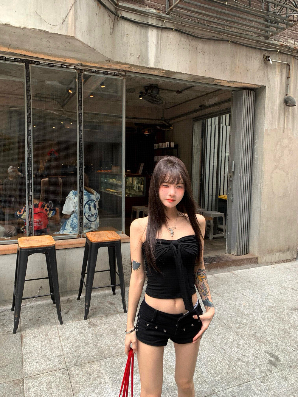 Bow Tie Lace-Up Bustier Tank Top