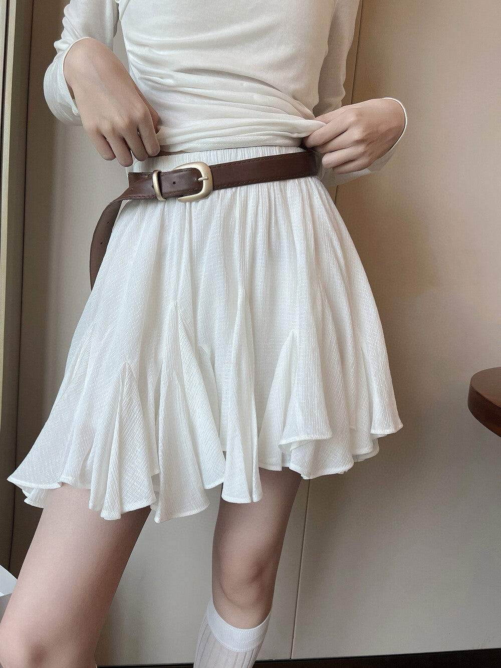 Irregular Pleated Skirt
