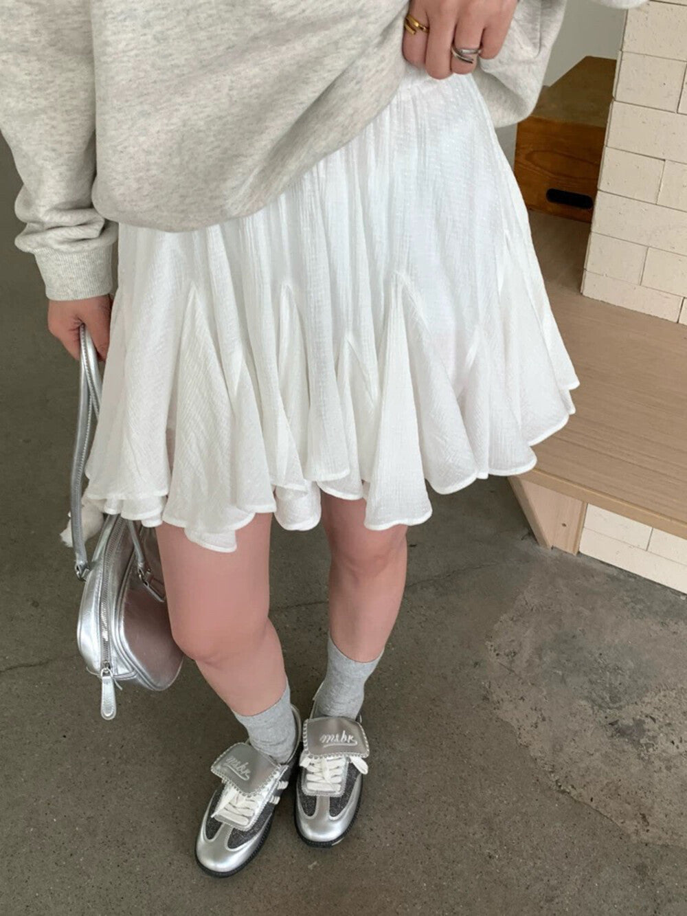 Irregular Pleated Skirt